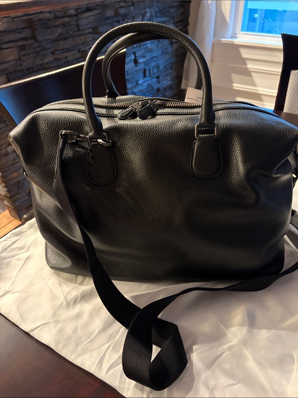 Coach Black Pebbled Leather Duffel